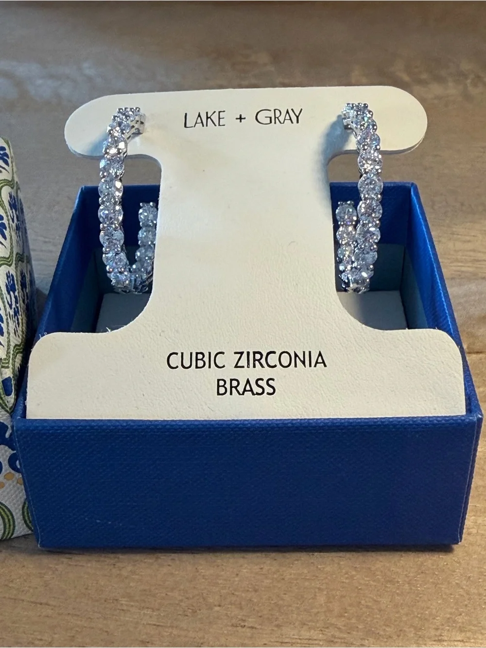Silver Cubic Zirconia Hoop Earrings - Clear Sparkle